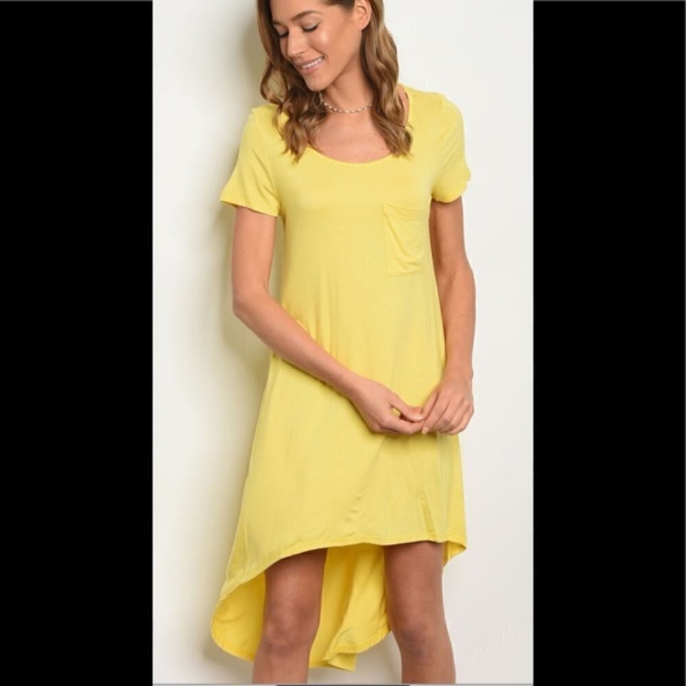 High-Low Yellow Dress▪︎Medium - Picture 3 of 5
